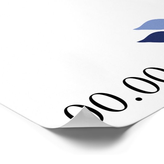 Poster Signature Mariage Guest Book Tree, en Blues. (Coin)