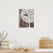 Poster signature mariage guest book tree marine blue wood (Cuisine)