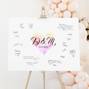 Poster Signature Mariage Livre d'hôtes Alternative Pastel