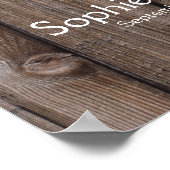 Poster signature mariage livre d'hôtes bois rouge (Coin)