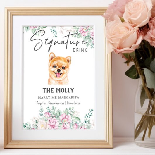 Poster Signature Mariage pompier Signé boisson