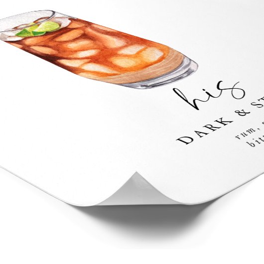 Poster Signature moderne Boissons Mariage Panneau de sign (Coin)