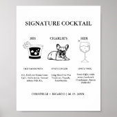 Poster Signature moderne Cocktail Boire Bar Mariage Panne (Devant)