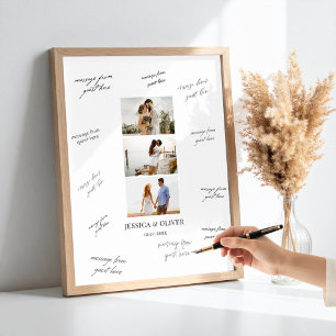 Poster Signature moderne de 3 photos pour les invités de