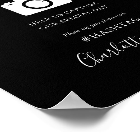 Poster Signature Noir Et Blanc Script Oh Snap Sign (Coin)