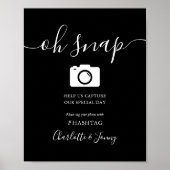 Poster Signature Noir Et Blanc Script Oh Snap Sign (Devant)