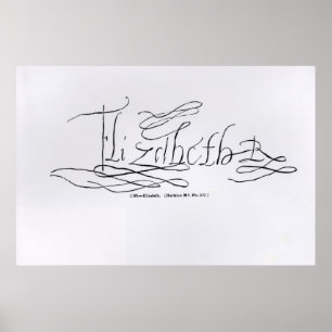 Poster Signature of Queen Elizabeth I