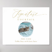 Poster Signature or Boissons Signer Mariage photo pour an (Devant)