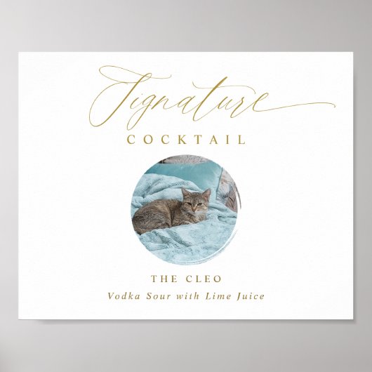 Poster Signature or Boissons Signer Mariage photo pour an (Devant)