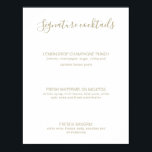 Poster Signature or Natasha Boissons Signal Mariage rusti<br><div class="desc">Cet élégant panneau mariage Signature Drinks présente un script de calligraphie rustique, doré, manuscrit et une typographie propre pour un look chic, moderne et minimaliste. Conçu pour correspondre à notre collection de mariages Natasha. N'oubliez pas de parcourir les autres éléments de cette collection pour créer un look sophistiqué et coordonné...</div>