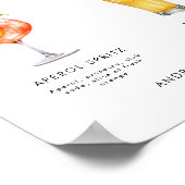 Poster Signature orange rose Boisson Cocktail Haut (Coin)