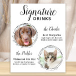 Poster Signature personnalisée Boissons Barre de chien An<br><div class="desc">Signature Cocktails de vos animaux de compagnie ! Inclure votre meilleur chien, meilleur chat et tout animal de compagnie dans votre mariage avec son bar à boissons signature pour vos invités. Parfait pour les amoureux de les chiens, et un bar spécial chien sera un succès à votre mariage. Blanc simple...</div>