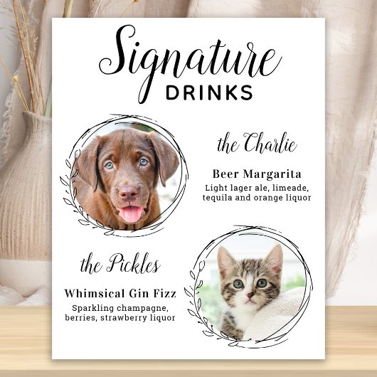 Poster Signature personnalisée Boissons Barre de chien An