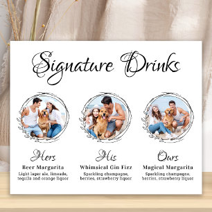 Poster Signature personnalisée Boissons Élégant Chien Mar