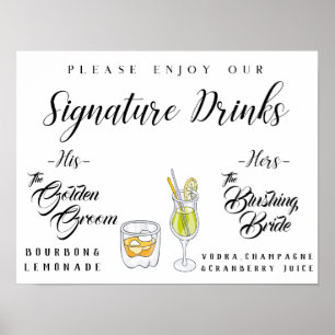Poster Signature personnalisée Signal boisson
