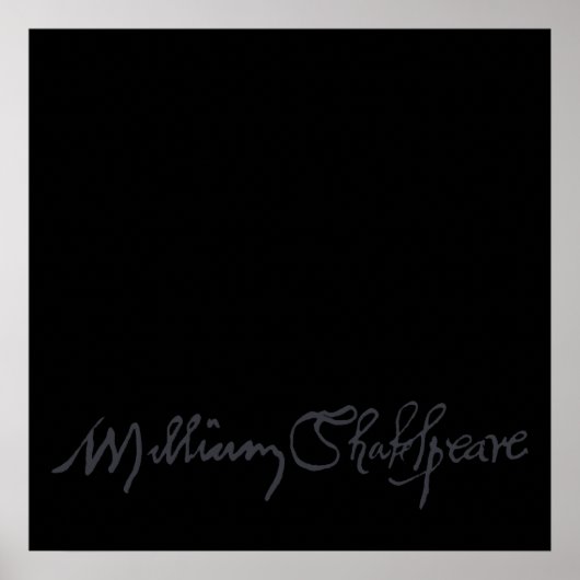 Poster Signature William Shakespeare (Devant)