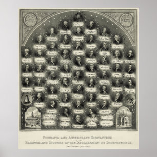 Poster Signatures de portraits de déclaration