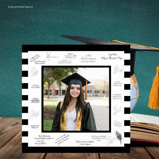 Poster Signatures noires Souvenirs Autographe Graduation