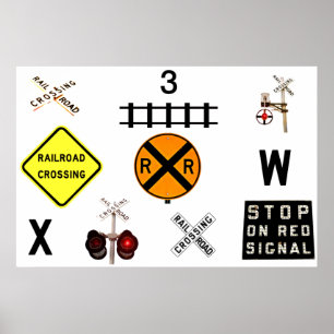 Poster Signaux de passage à niveau du rail