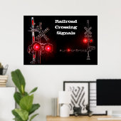 Poster Signaux de passage à niveau Neon (Bureau à domicile)
