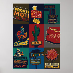 Poster Signaux Tucson Neon de 28 po x 20 po