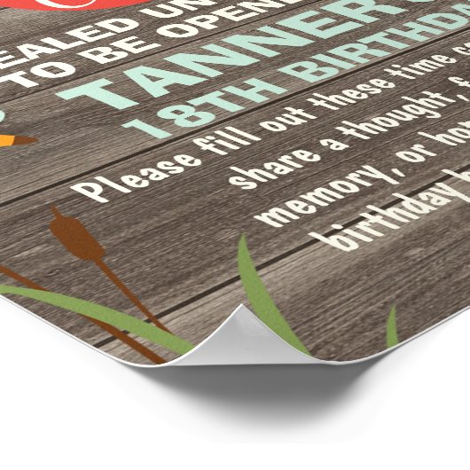 Poster Signe 8 x 10 pouces de pêche à thème (Coin)