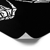 Poster SIGNE À MAIN Rocker Rock Squelette Retro Halloween (Coin)