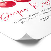 Poster Signe à rousseur Baby shower cerise (Coin)