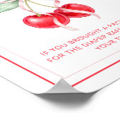 Poster Signe à rousseur Baby shower cerise (Coin)