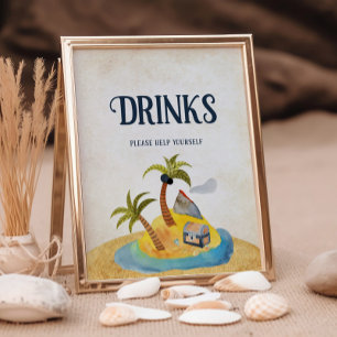 Poster Signe Ahoy C'est un garçon Baby shower Boissons