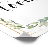 Poster Signe alimentaire à cadre géométrique en or fleuri (Coin)