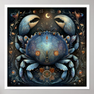 Poster Signe astrologique Cancer Céleste