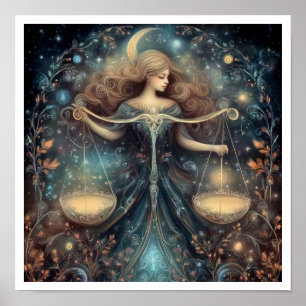 Poster Signe astrologique de la Balance Astrologie Célest