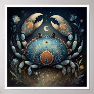 Poster Signe astrologique du zodiaque Cancer Céleste
