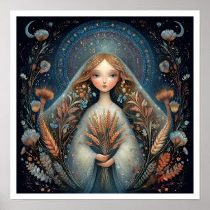 Poster Signe astrologique Vierge Zodiaque Céleste