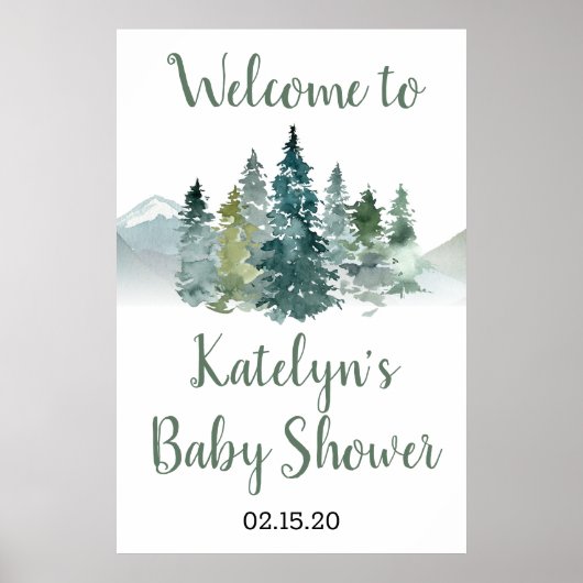 Poster SIGNE Baby shower aventure rustique (Devant)