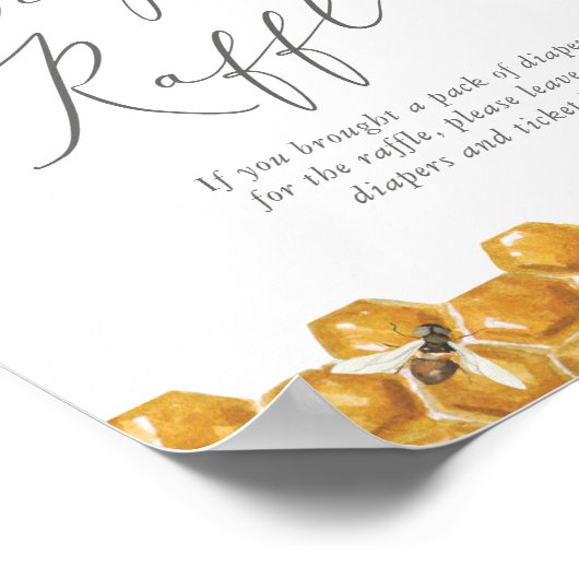 Poster SIGNE Baby shower Bee Greenery (Coin)