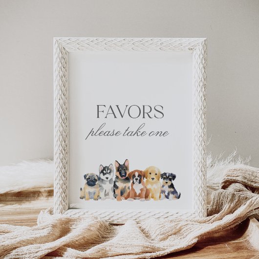 Poster Signe Baby shower Chien Chien Chien Chien Chien Co