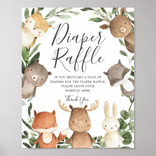 Poster SIGNE Baby shower des Woodland Friends