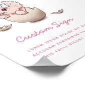 Poster SIGNE Baby shower Dinosaure Rose (Coin)