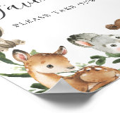 Poster SIGNE Baby shower Favoris des animaux de bois (Coin)