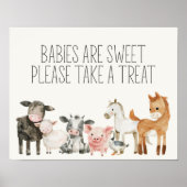 Poster SIGNE Baby shower Favorite des animaux de petite f (Devant)