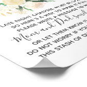 Poster Signe baby shower Fleurs Diapeurs nocturnes (Coin)