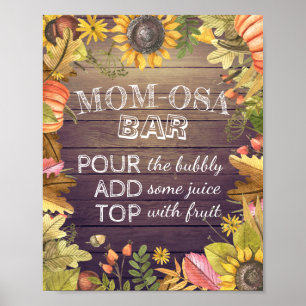 Poster SIGNE baby shower MOM-OSA BAR Feuille Citrouille