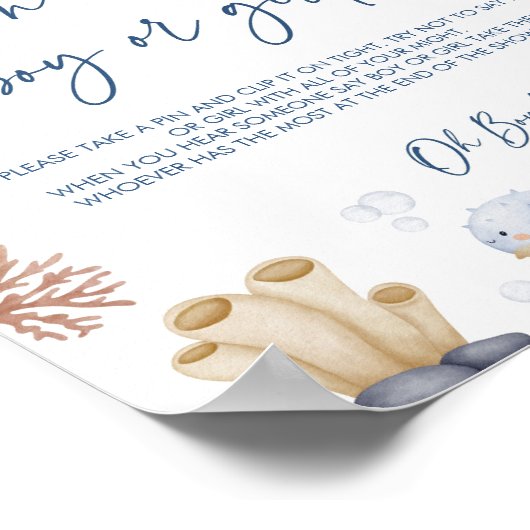 Poster SIGNE Baby shower Océanique (Coin)