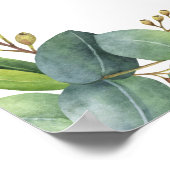 Poster SIGNE Baby shower PERSONNALISÉ Éucalyptus Folithe (Coin)