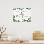 Poster SIGNE Baby shower PERSONNALISÉ Éucalyptus Folithe (Cuisine)