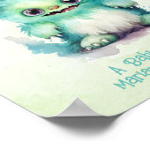 Poster SIGNE Baby shower Petit Monstre Garçon Traitements (Coin)