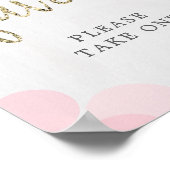 Poster Signe Baby shower Pointe rose Faveurs (Coin)