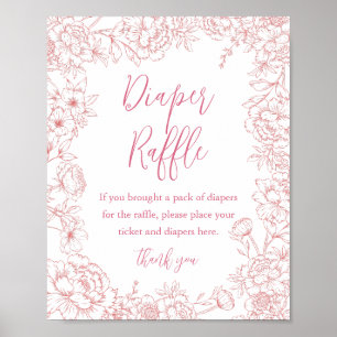 Poster SIGNE Baby shower Raffiné PINK FRANÇAIS TOILE PINK